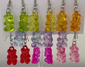 Gummibärchen Ohrring Set | 8 Sets Gummibärchen Ohrringe | Gummibärchen Ohrring Lot | Mädchen Geschenke Idee | Junge Mädchen Geschenke | Niedliche Ohrhänger