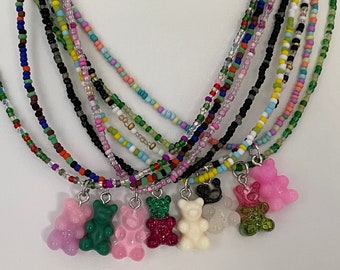 Gummy Bear Necklace | Bear Necklace | Teddy Bear Necklace | Teenager Necklace | Cute Necklace | Fun Jewelry Necklace | Beaded Necklaces
