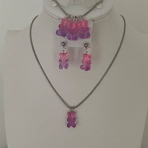 Gummy Bear Jewelry Set | Fun Jewelry Set | Unique Jewelry Set | Girls Jewelry Set | Trendy Jewelry Set | Post Earrings for Girls