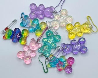 Marcadores de punto en forma de osito de goma / Marcadores de punto únicos / Marcadores de punto bonitos / Marcadores de punto hechos a mano / Lindos marcadores de punto para tejer / Lindos marcadores