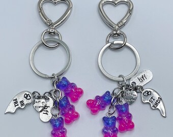 BEST FRIENDS Keychains | Gummy Bear Keychain | Besties Keychains | Best Friend Matching Keychains | Gift for Best Friend | BFF Gift Keychain