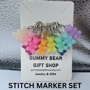Cute Stitch Markers | Gummy Bear Stitch Markers | Counting Stitch Markers | Knitting Stitch Markers | Stitch Markers Set | Cute Markers