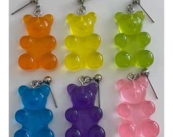 GROTE Gummy Bear oorbellen | Reuze Gummy Bear oorbellen | Gummybeer oorbellen | Bungelende oorbellen | Oorbellen plaatsen | Oorbellen Post | Leuke oorbellen