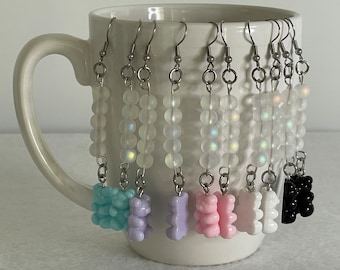 Gummy Bear Earrings | Cute Earrings | Earrings Dangle | Unique Jewelry Earrings | Mini Gummy Bear Earrings | Rainbow Gummy Bear Earrings