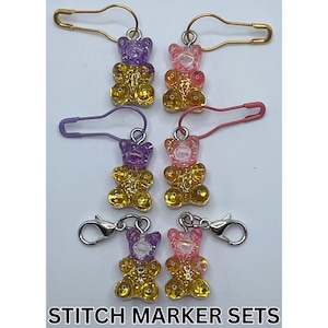 Gummy Bear Stitch Markers | Stitch Marker Set | Cute Stitch Markers | Crochet Gift Ideas | Gift for Knitters | Locking Stitch Markers