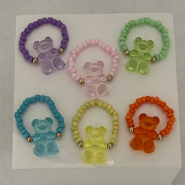 Gummy Bear Rings | Cute Rings | Bear Rings | Little Girls Jewelry | Girls Rings | Young Girls Rings | Teenage Girl Gifts | 4 Kids Jewelry