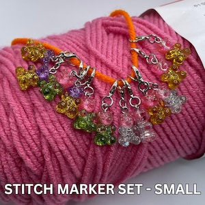 Gummy Bear Stitch Markers | Stitch Markers Set | Small Stitch Markers | Locking Stitch Markers | Metal Stitch Markers | Cute Stitch Markers