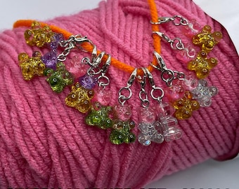 Marcadores de punto con forma de osito de goma / Juego de marcadores de punto / Marcadores de punto pequeños / Marcadores de punto de bloqueo / Marcadores de punto de metal / Marcadores de punto lindos