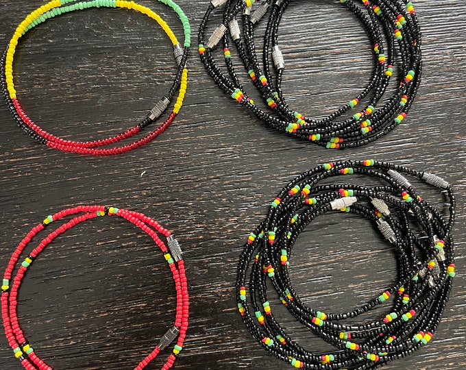 Rasta Beaded Anklet: Jamaican Color Ankle Bracelet