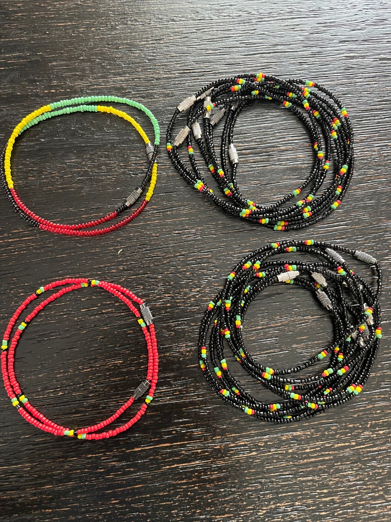 Simple Rasta Anklet Rasta Beaded Anklet: Jamaican Color Ankle Bracelet - Etsy
