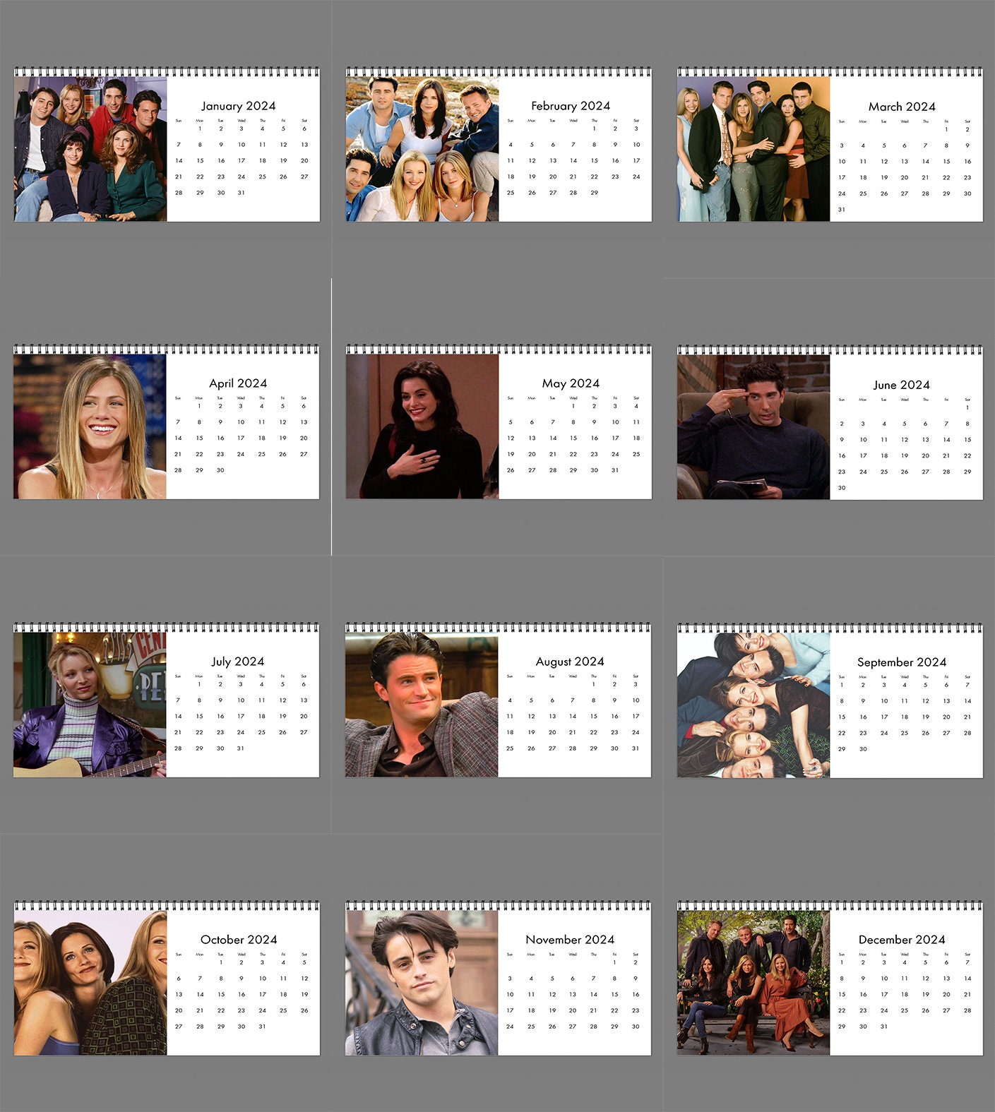 Friends Desk Calendar 2024, Celebrity Calendar, Wall Calendar 2024