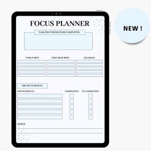 MY FOCUS PLANNER, Daily Focus Guide, The Organized Mind, Mindful Planning, Focus Tracker, Deep Work Planner, Focused Planner,Success Tracker