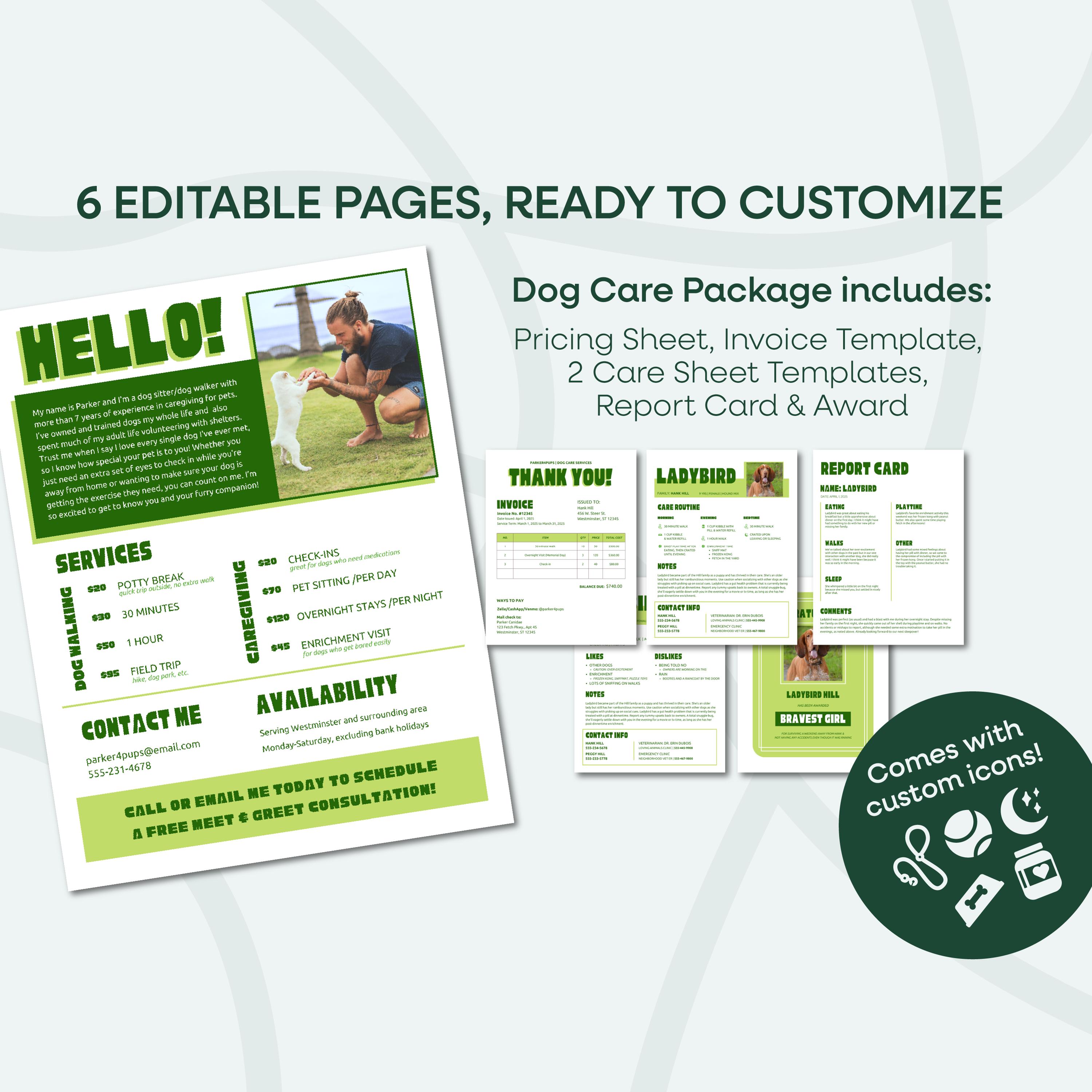 Pet Care Invoice Template for Dog Walkers