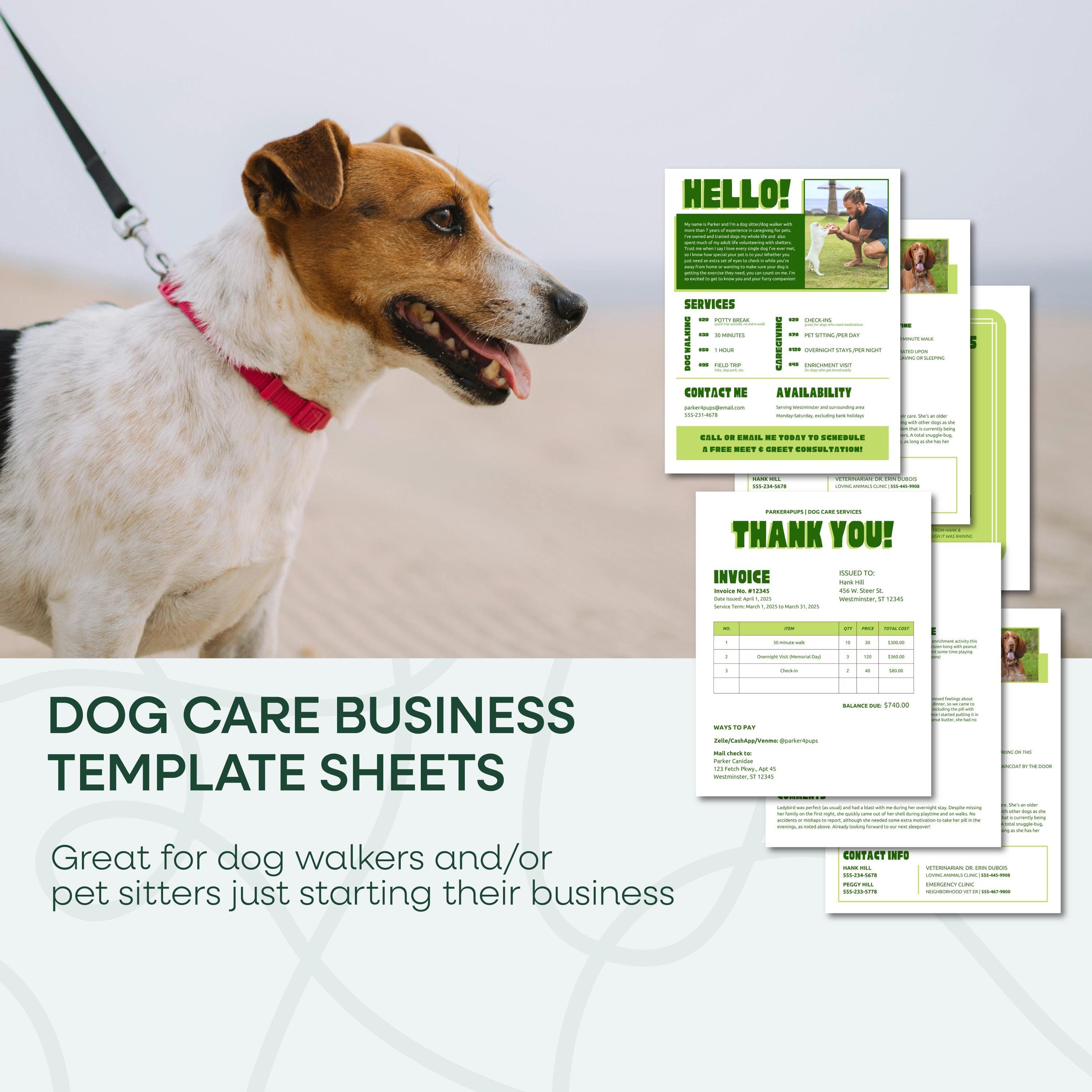 Free Dog Walking Invoice Template XLSX