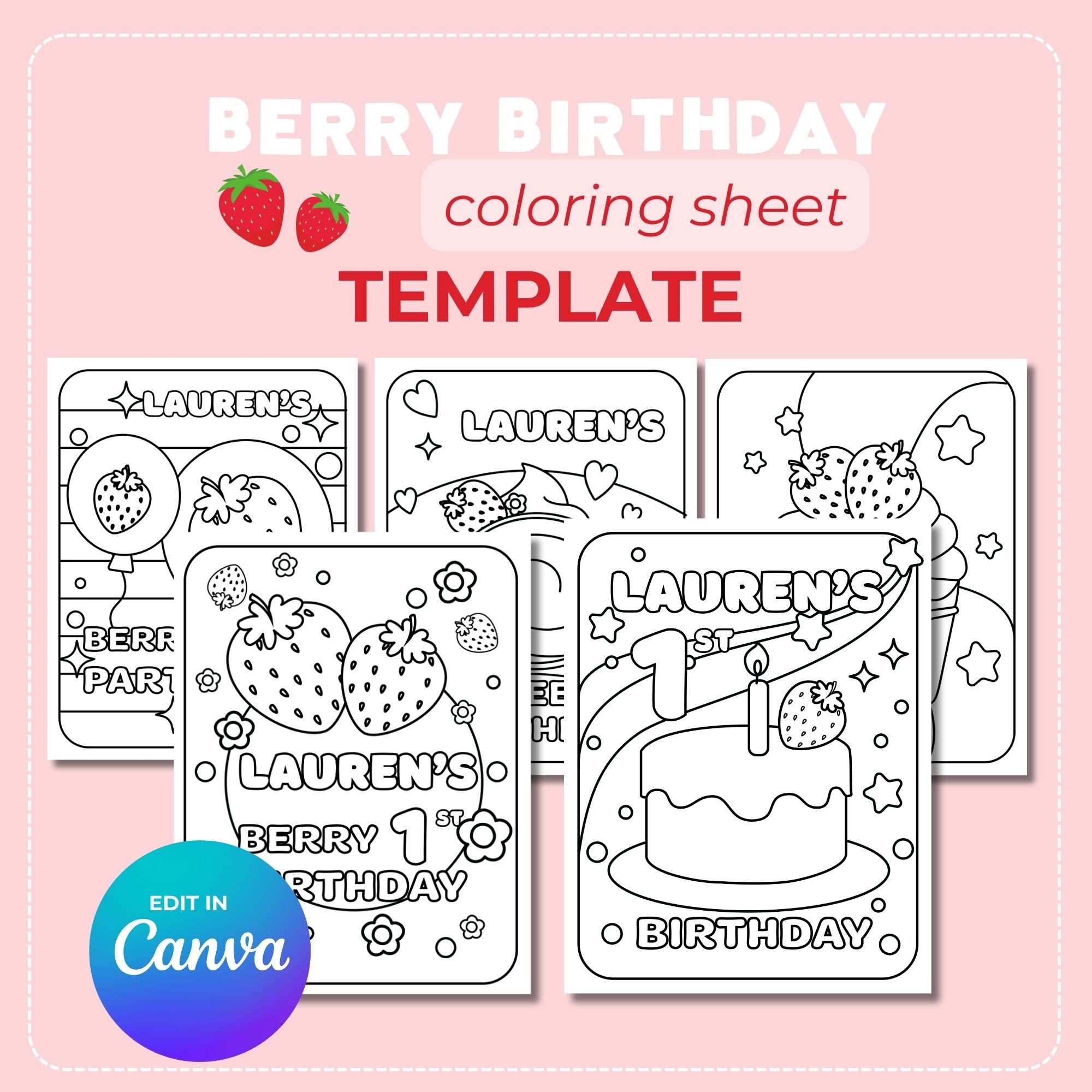 Birthday Coloring Page, 1st Birthday Coloring Page, 1st Birthday ...
