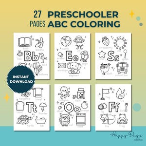Alphabet coloring book for kids, ABC coloring pages for kids, ABC coloring book printables, preschool ABC worksheet, abc Activity