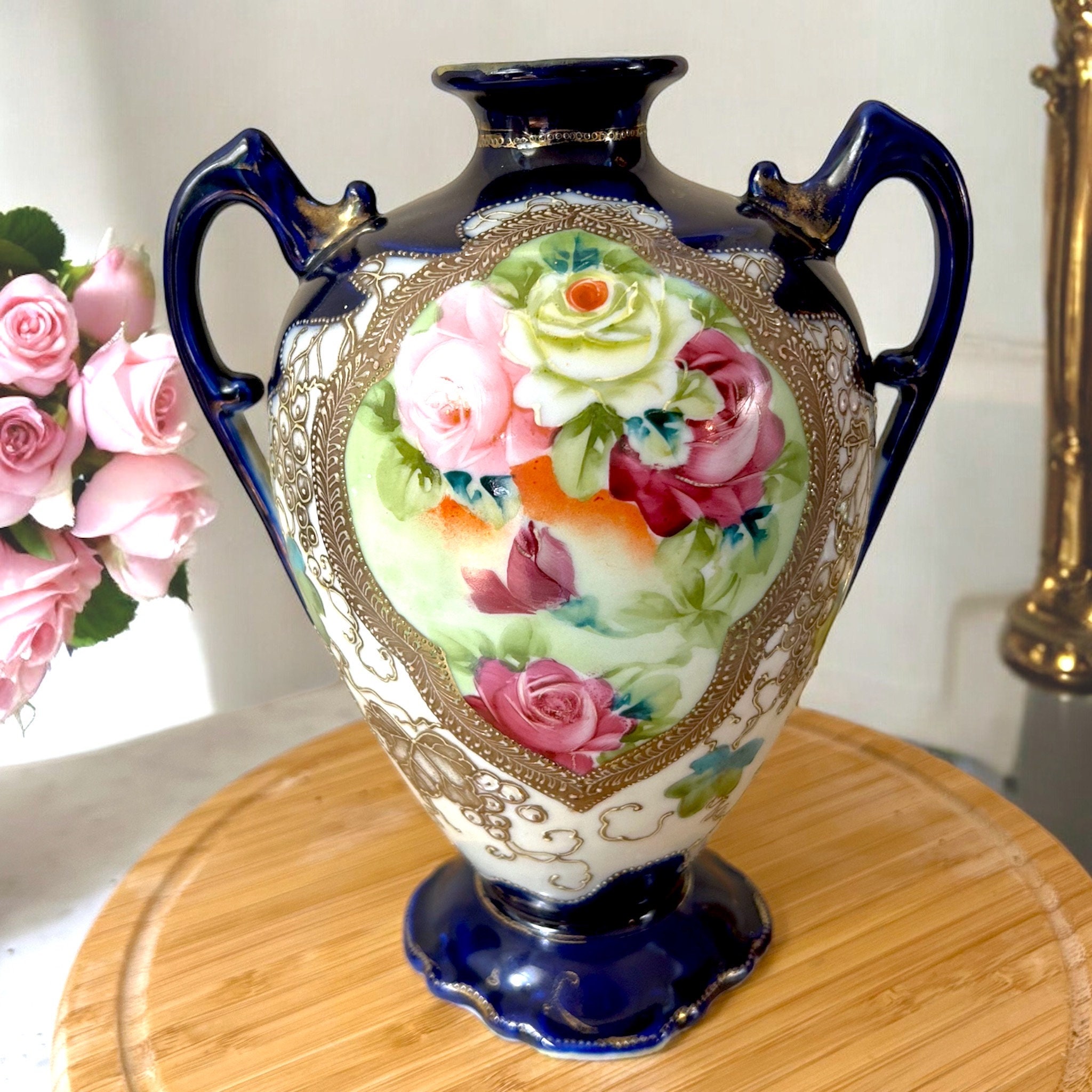 【専用】オールドニッポン 金盛り 花紋 チョコレートポット コバルト ゴールド Cobalt Gold Nippon - Etsy