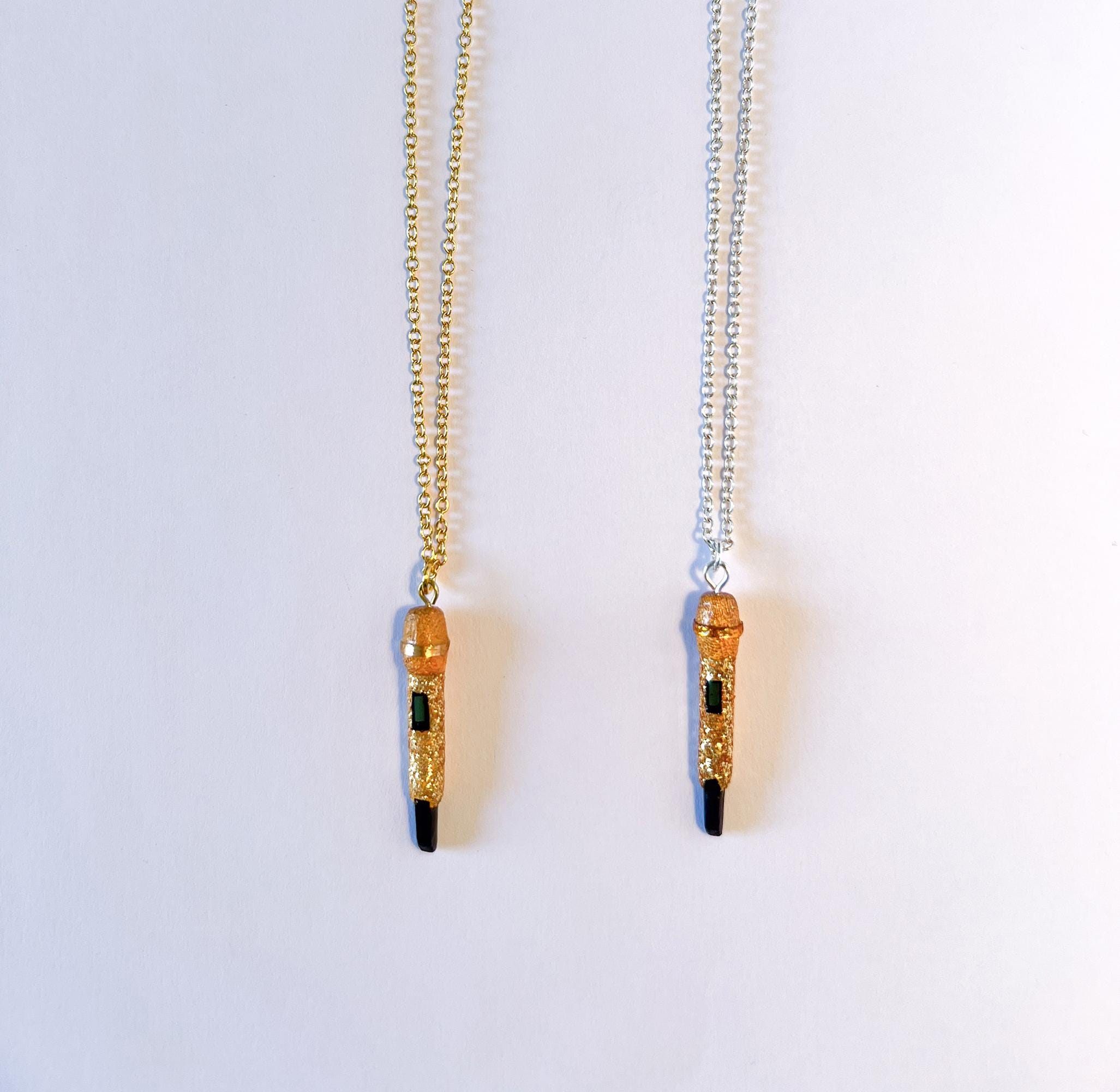 BTS JIMIN Inspired Necklace With Microphone Pendant From the BTS JIMIN Inspired Necklace With Microphone Pendant From the
