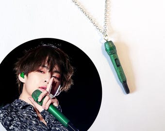 BTS V inspirierte Halskette mit Mini Mikrofon Anhänger
