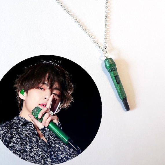 Buy BTS V Inspired Necklace With Mini Microphone Pendant Online in