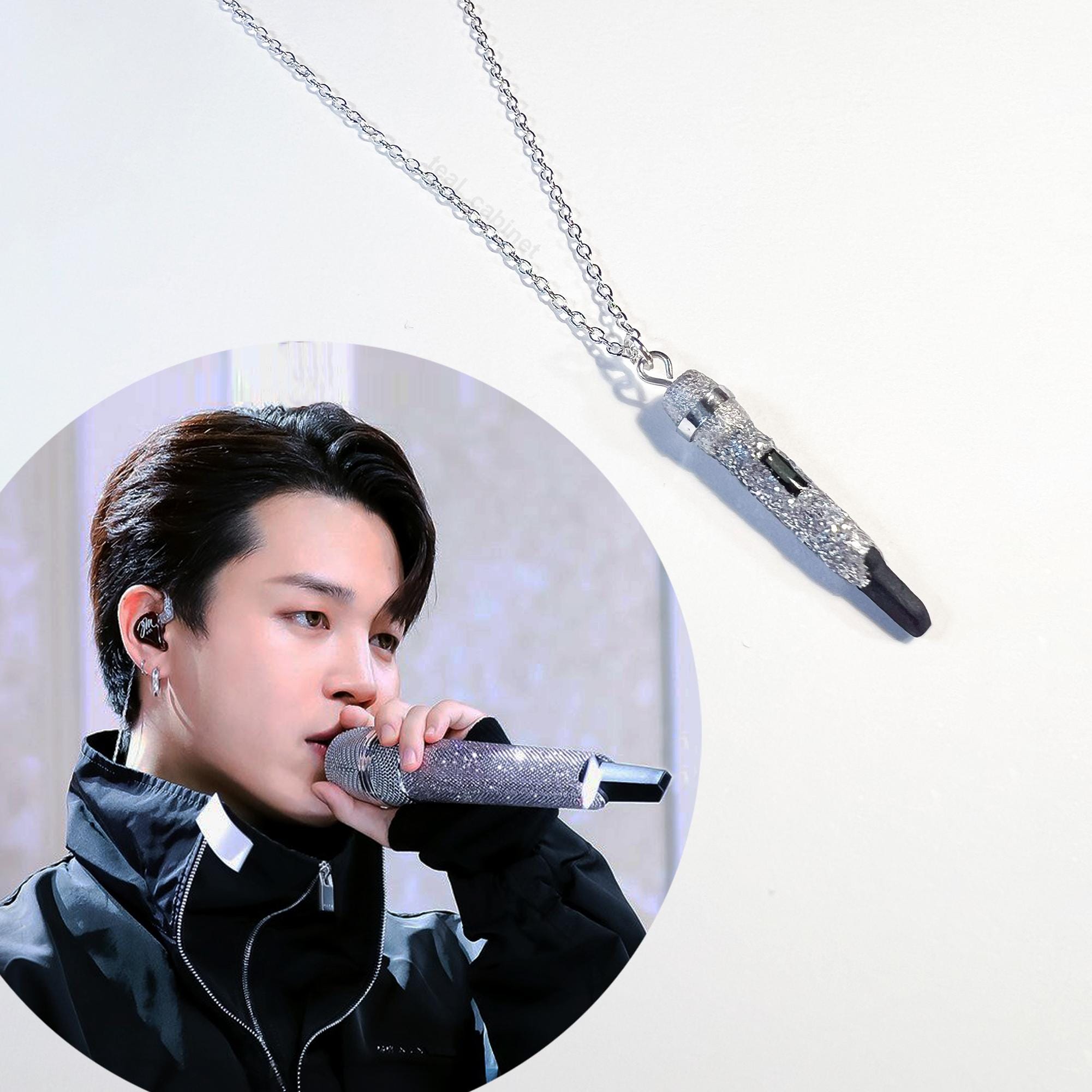 BTS Jimin Inspired Necklace With Mini Microphone Pendant - Etsy