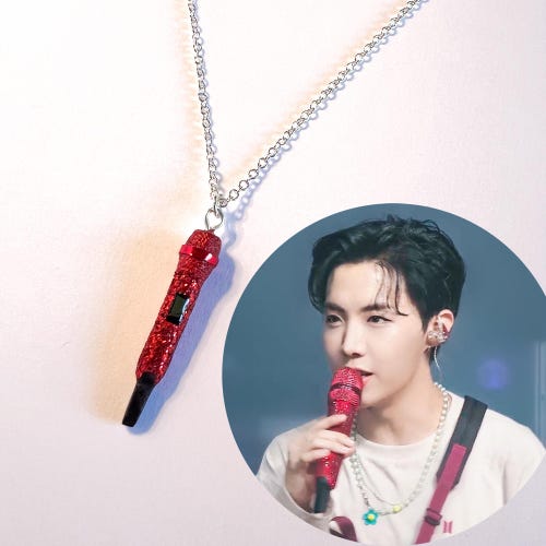 BTS J-HOPE Inspired Necklace With Mini Microphone Pendant - Etsy