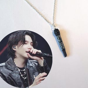 BTS JIMIN Inspired Necklace With Microphone Pendant From the BTS JIMIN Inspired Necklace With Microphone Pendant From the