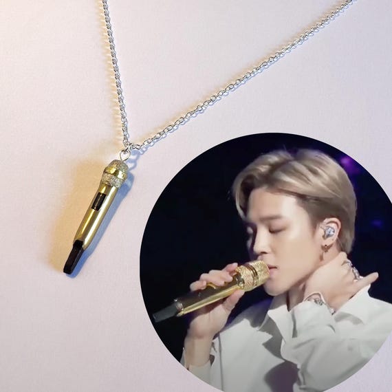 BTS JIMIN Inspired Necklace With Mini Microphone Pendant - Etsy