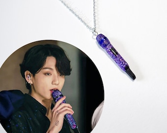 BTS JUNGKOOK Inspired Necklace With BE Era Microphone - Etsy
