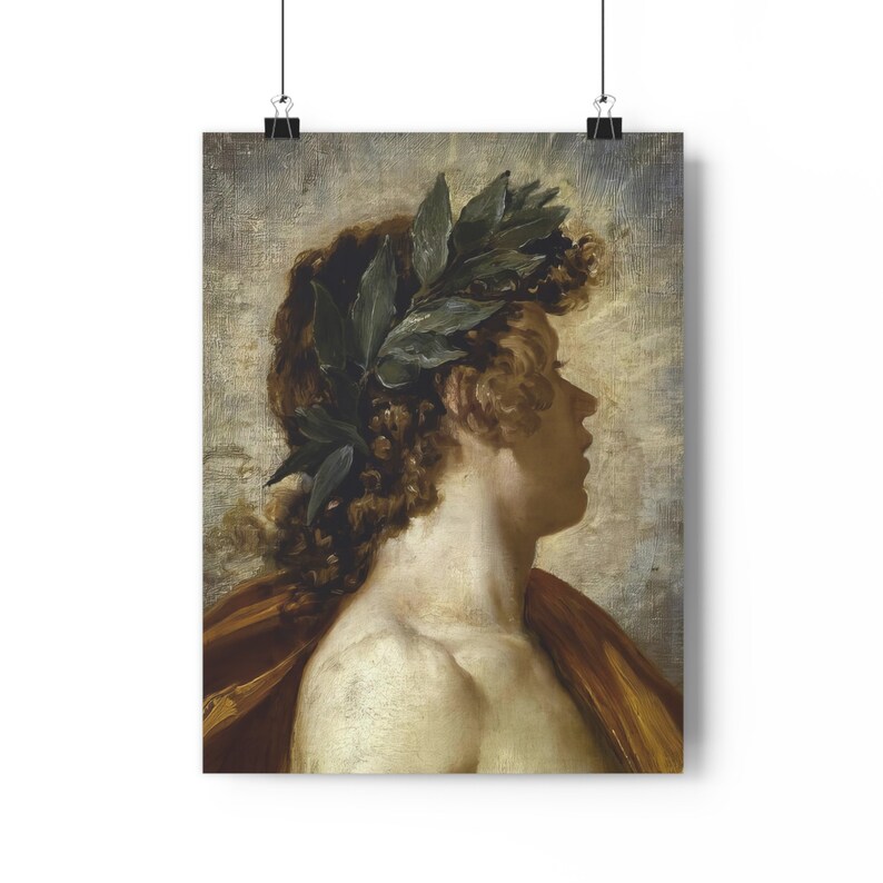 Antique Greek Mythology God Apollo Oil Painting Print - Classical Fine ...