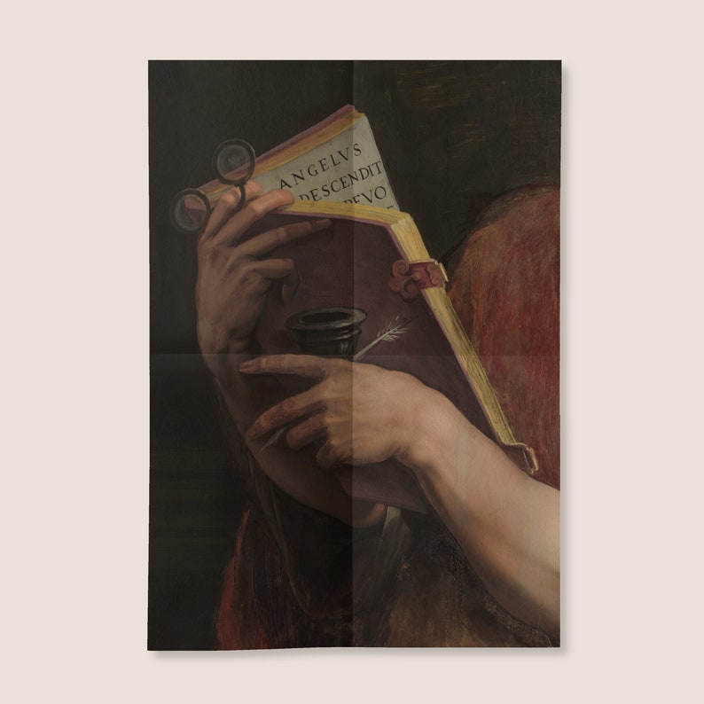 Painting of a Man Reading a Book - Vintage Renaissance Art - Etsy