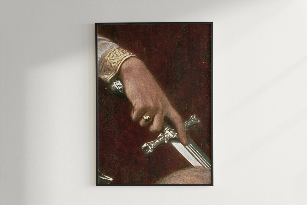 Medieval Woman With Sword Print, Victorian Era Baroque Gothic ...