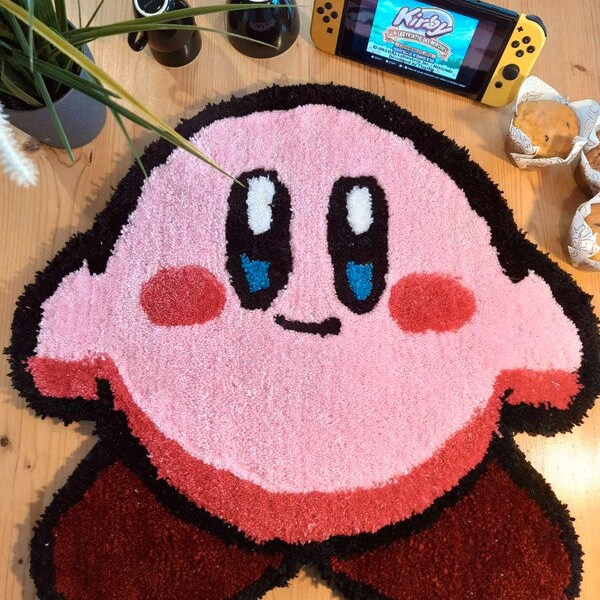 Tapis artisanal en laine - Inspiré par Kirby !