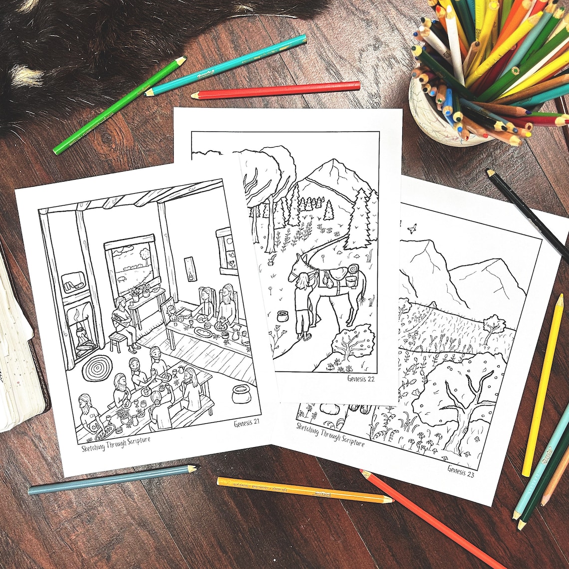 Genesis 1-25 Kids Bible Coloring Pages Printable | Creation Through ...