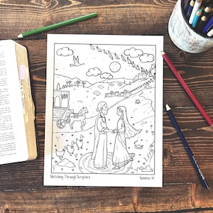 Genesis 41 Joseph Marries In Egypt Story Bible Coloring Page PDF For Bible Lesson, Torah or Bible Activity, Sunday School, Bible Homeschool