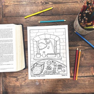 Genesis 43 Gifts For Joseph Story Bible Coloring Book Page PDF Printable For Kids Bible Study, Torah Activity, Sunday School, or Homeschool