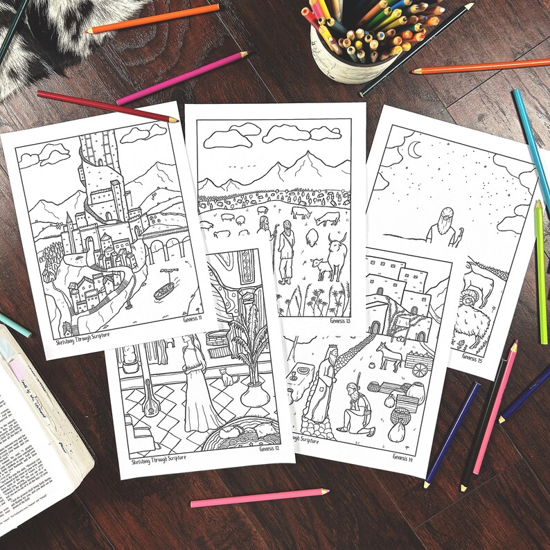 Genesis 11-20 Kids Bible Coloring Pages Printable: Tower of Babel