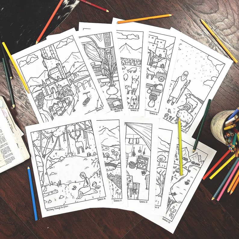 Genesis 1-25 Kids Bible Coloring Pages Printable | Creation Through ...