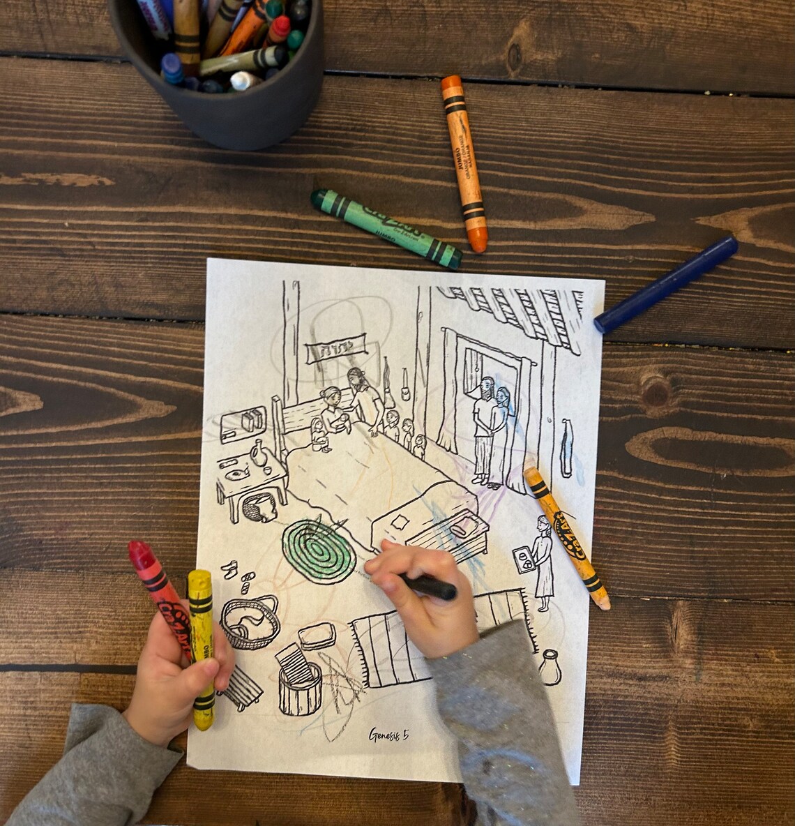 Genesis 5, 6 and 7 Bible Story Coloring Pages Printable: Adam's ...