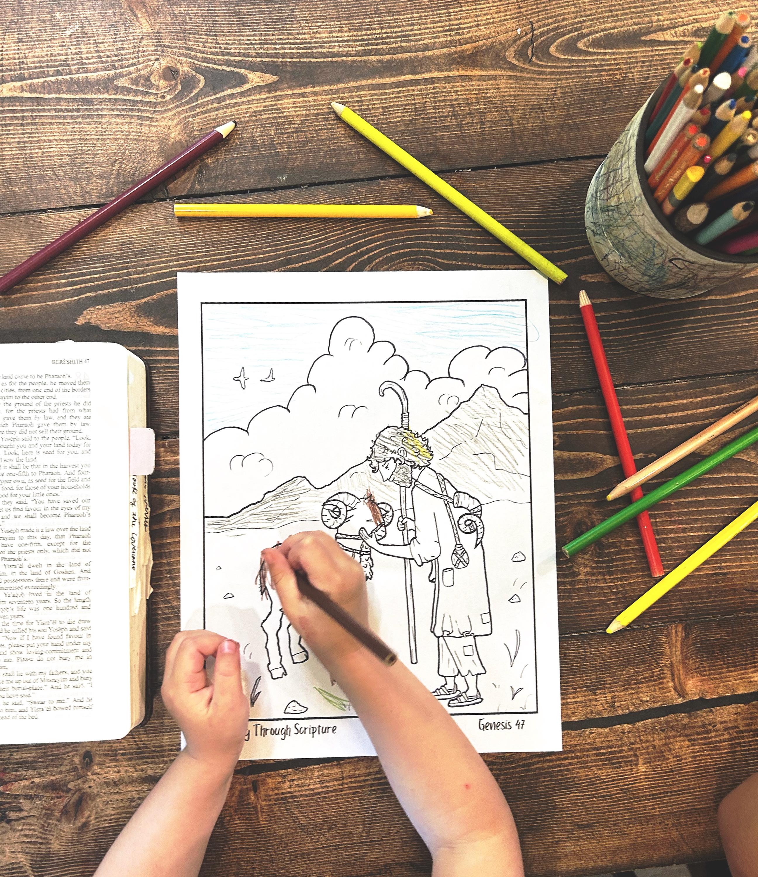 Genesis 47 Jacob's Family of Shepherds Story Bible Coloring Page PDF ...