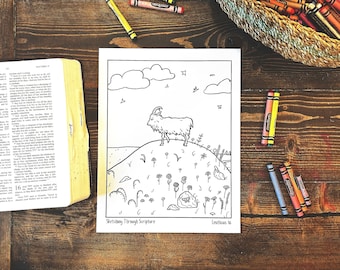 Leviticus 16 Day Of Atonement Goat Story Bible Coloring Page PDF For Bible Lesson, Bible Activity, Feast Day, Kids Appointed Time Worksheet