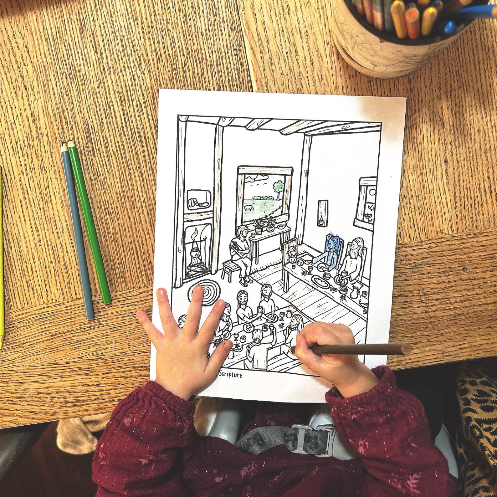 Genesis 21 Isaac's Weaning Feast Story Bible Coloring Page Printable