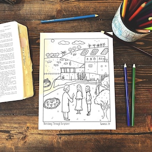 Genesis 39 Joseph As Overseer Story Bible Coloring Page PDF For Bible Lesson, Torah or Bible Activity, Sunday School, Bible Homeschool