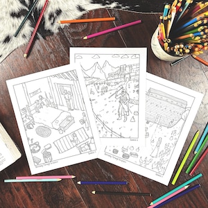 Genesis 5, 6 and 7 Bible Story Coloring Pages Printable: Adam's ...