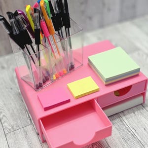 3D Printed Desk Organizer, Thermal Printer Stand with Drawers