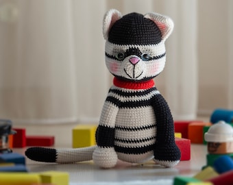 Organic Cat Amigurumi - Handmade Crochet Toy - Cute Stuffed Animal - Safe Toy for Kids - Unique Baby Gift - Amigurumi Doll - Crochet Animal