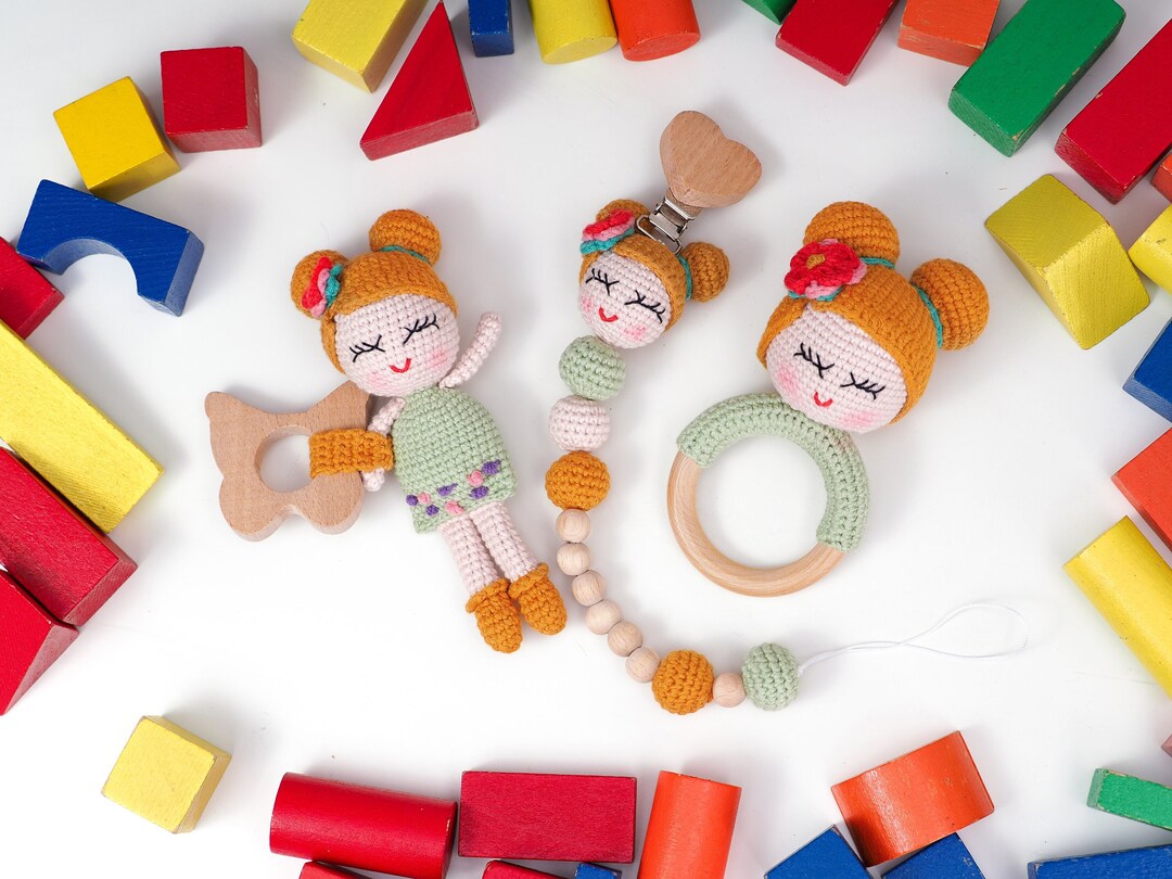 Amigurumi Princess Rattle Set Crochet Baby Rattle Babyshower Gift ...