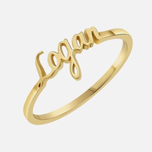 14K Yellow Gold Custom Name Rings Size 3-7