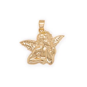 14K Yellow Gold Star & Moon Charm Pendant