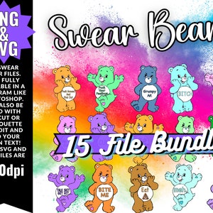 Swear Bears Vol. 1 - 300 dpi PNG & SVG 完全にカスタマイズ可能なファンアート